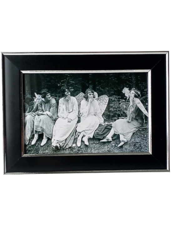 vintage angel's Other - Bad Smokin Smoking Women In Angels Costumes Funny Clever Unique are framed photo